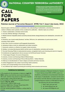 Call for Papers (PJTR), Vol-7, Issue-I (Jan-June), 2025