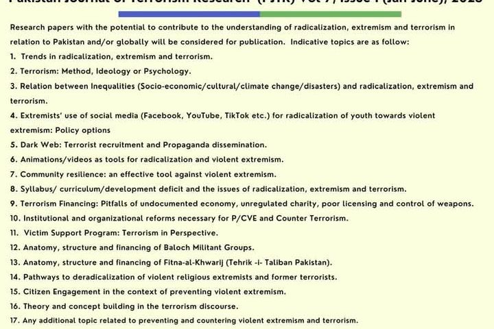 Call for Papers (PJTR), Vol-7, Issue-I (Jan-June), 2025